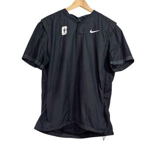 Nike Men's Medium Black Short Sleeve Pullover Windbreaker Lightweight Athletic